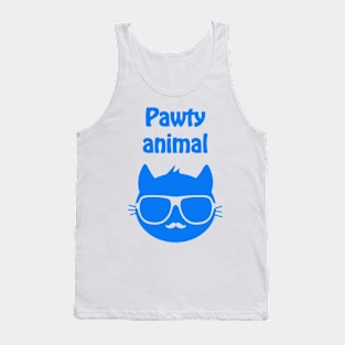 Pawty animal - cool & funny cat pun Tank Top